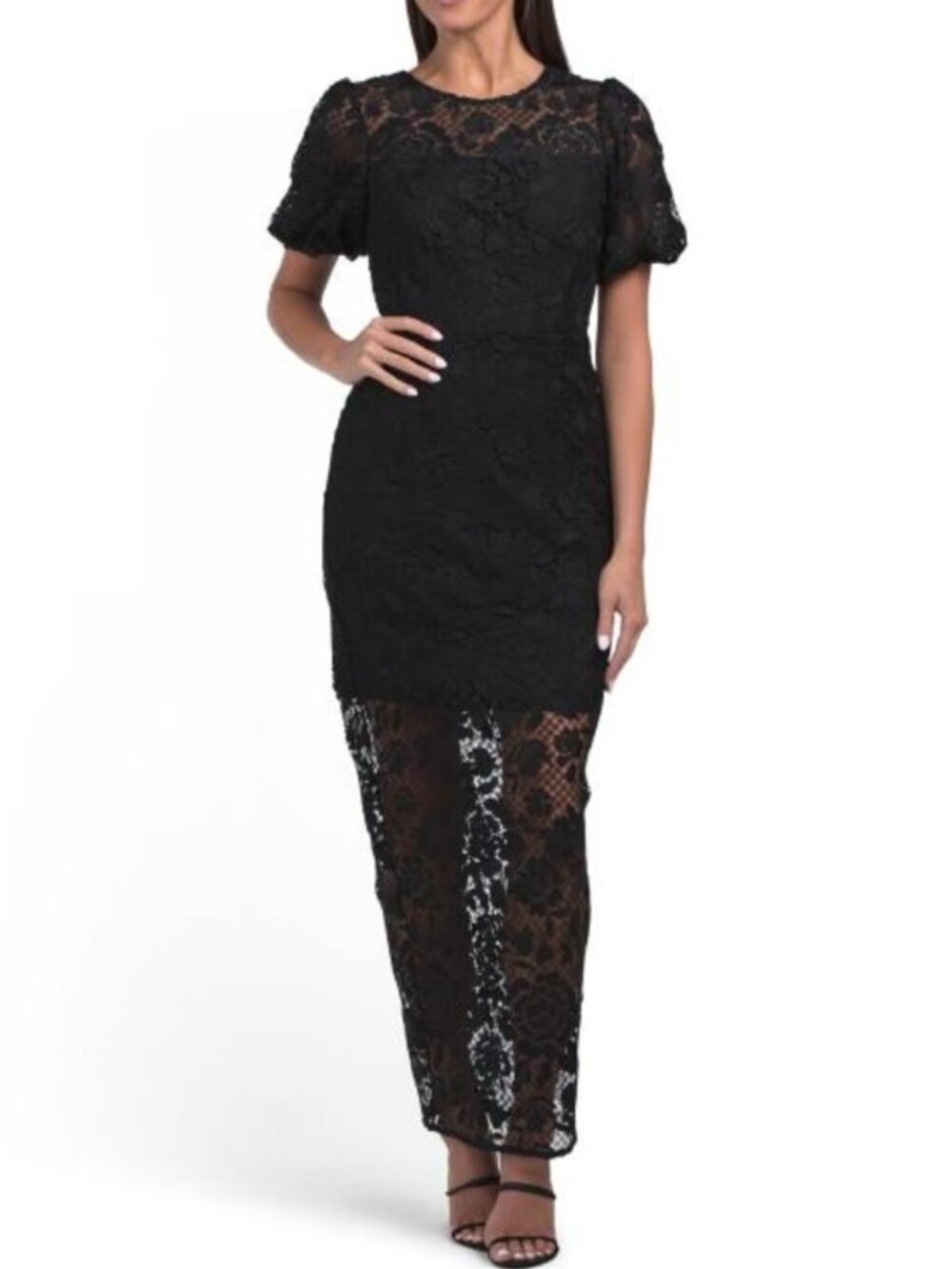 MILLY Yasmin Long Rose Mosaic Short Sleeve Dress